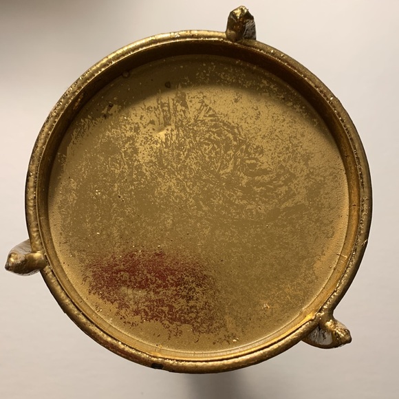 Gold tone Heavy Metal Deer Horns Candle Holder - Picture 8 of 12